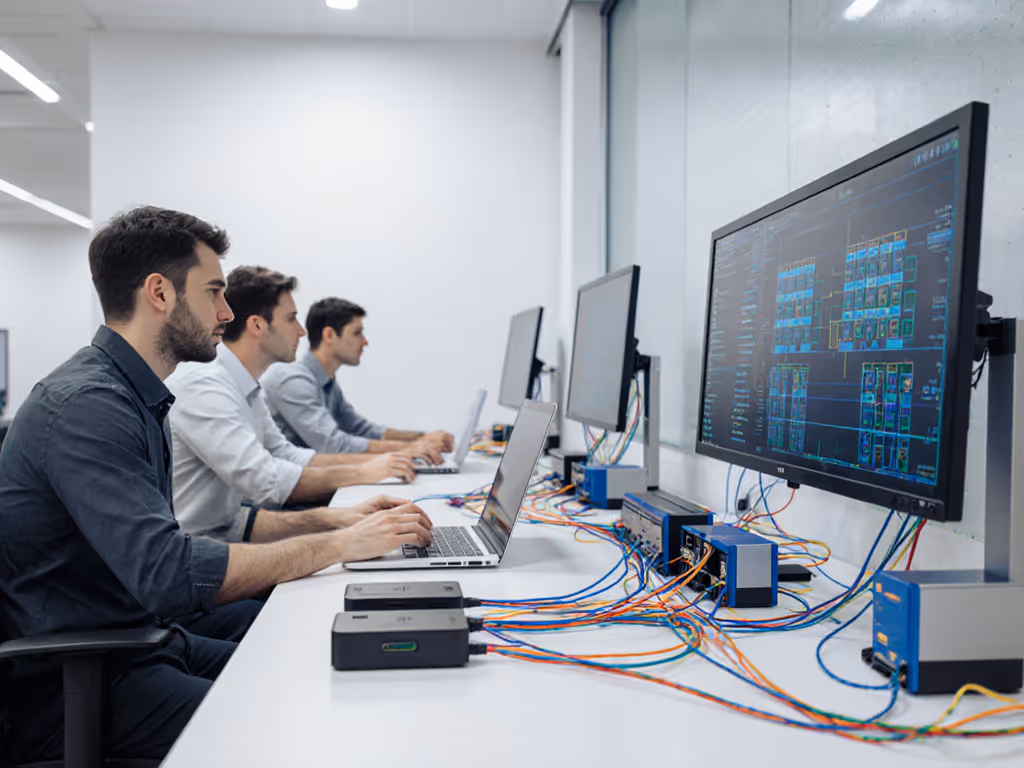 it_team_testing_docking_stations_in_lab